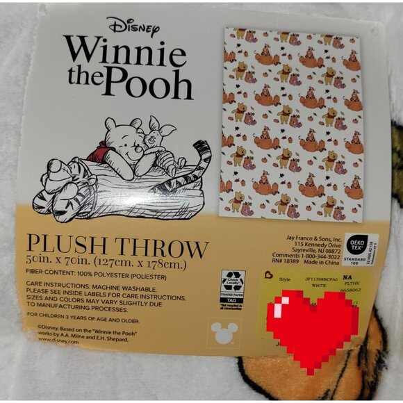 Winnie the Pooh Tigger Piglet Halloween Fall Throw 50x70 - Picture 2 of 2